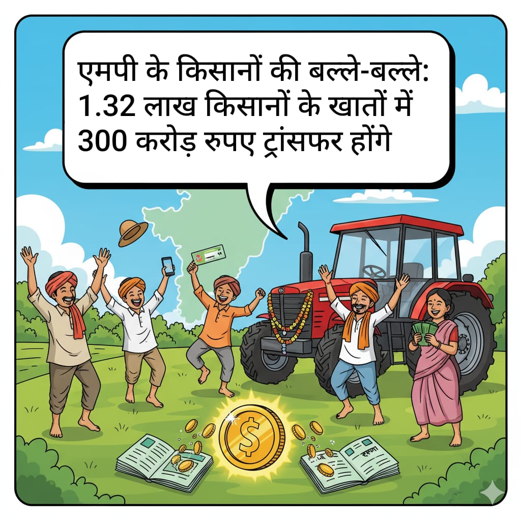 एमपी के किसानों की बल्ले-बल्ले: 1.32 लाख किसानों के खातों में 300 करोड़ रुपए ट्रांसफर होंगे