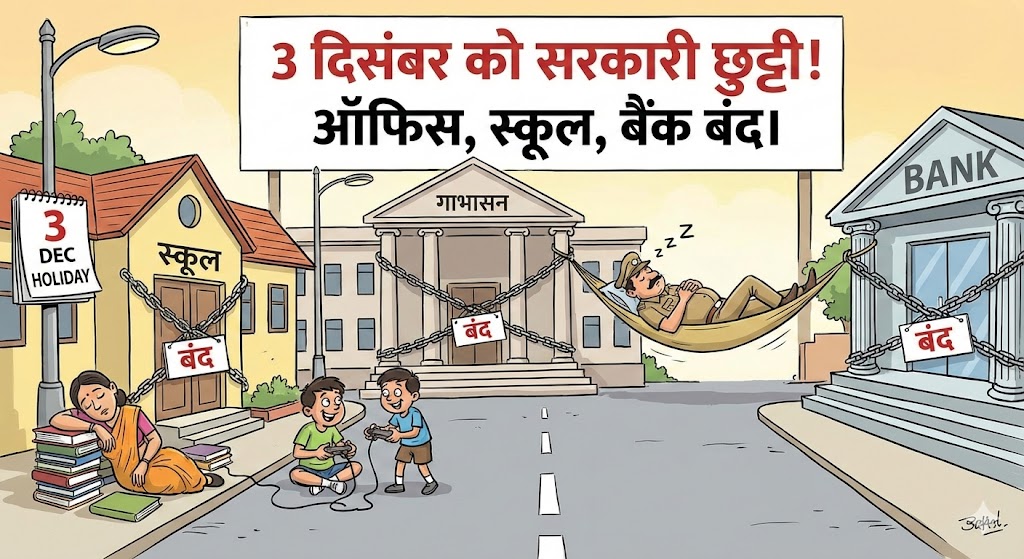 3 दिसंबर को सरकारी छुट्टी घोषित, ऑफिस स्कूल और बैंक रहेंगे बंद
